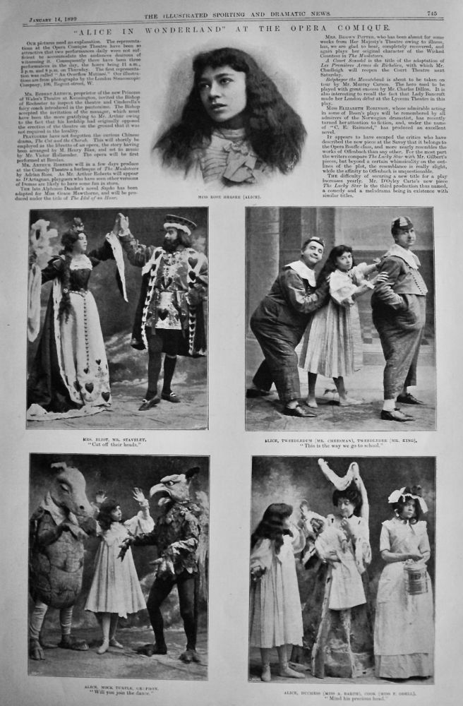 "Alice in Wonderland" at the Opera Comique.  1899.