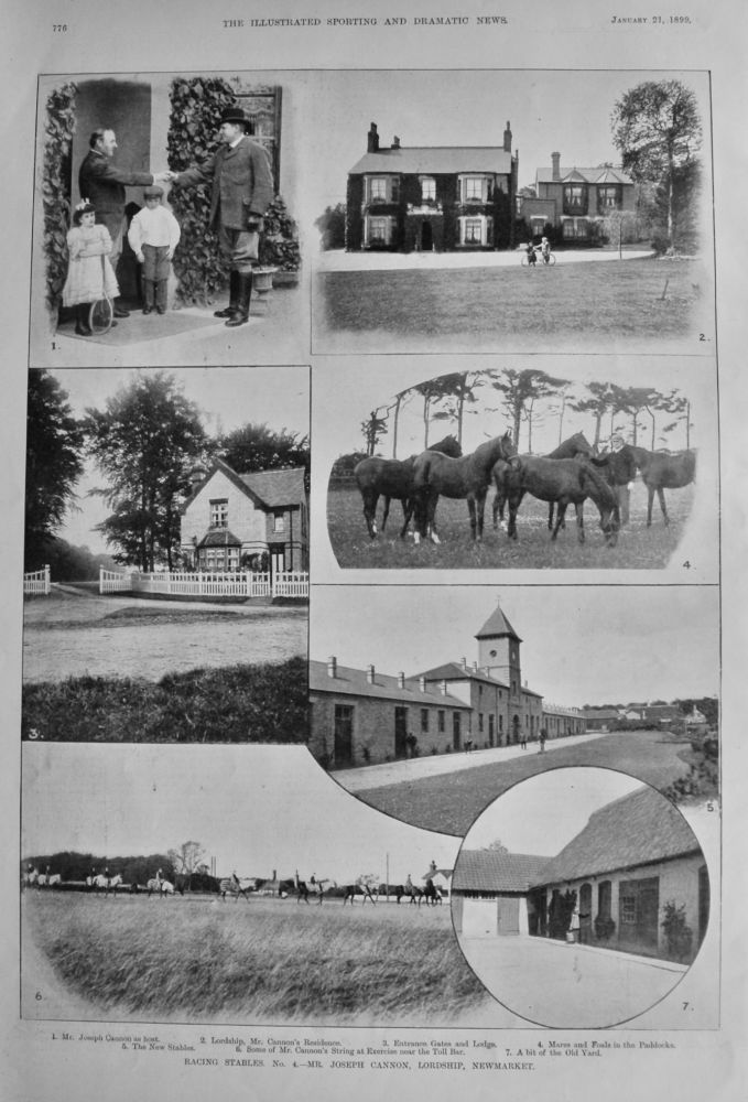 Racing Stables. No. 4.- Mr. Joseph Cannon, Lordship, Newmarket.  1899.