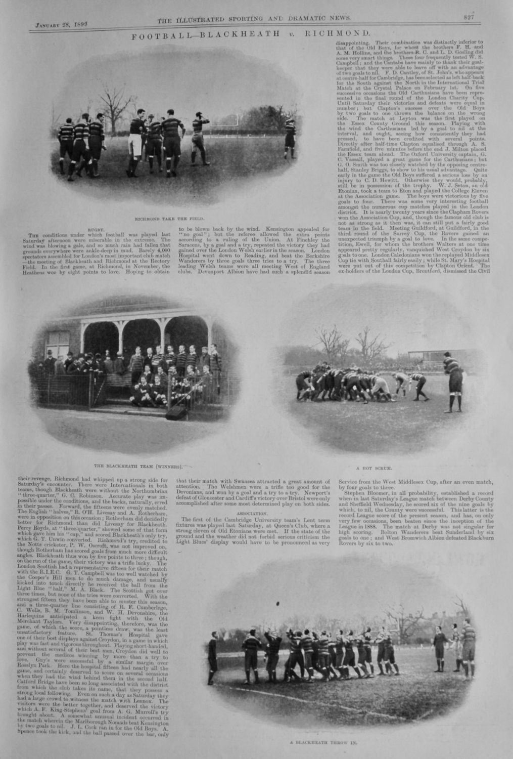 Football- Blackheath v. Richmond.  1899. 