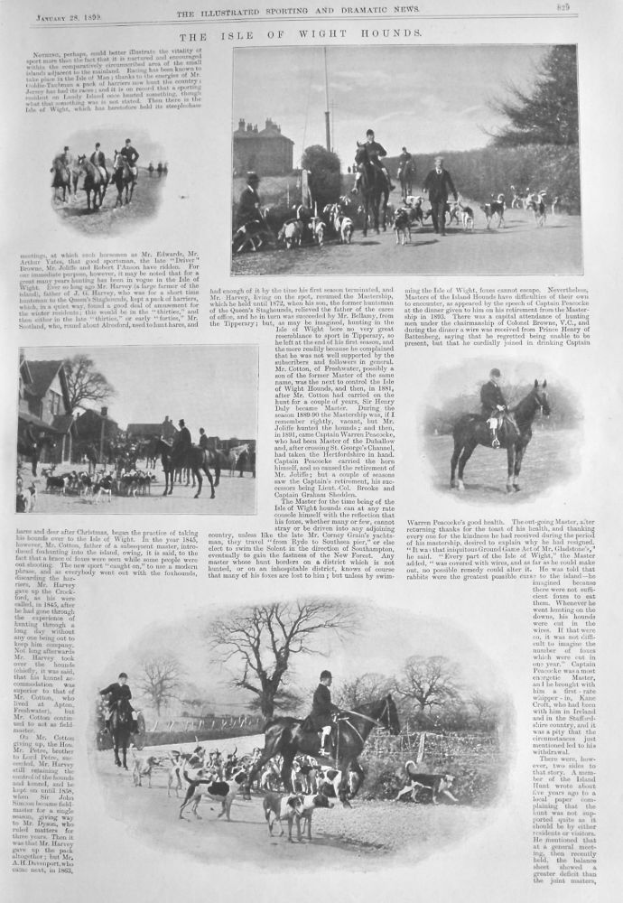 The Isle of Wight Hounds.  1899.
