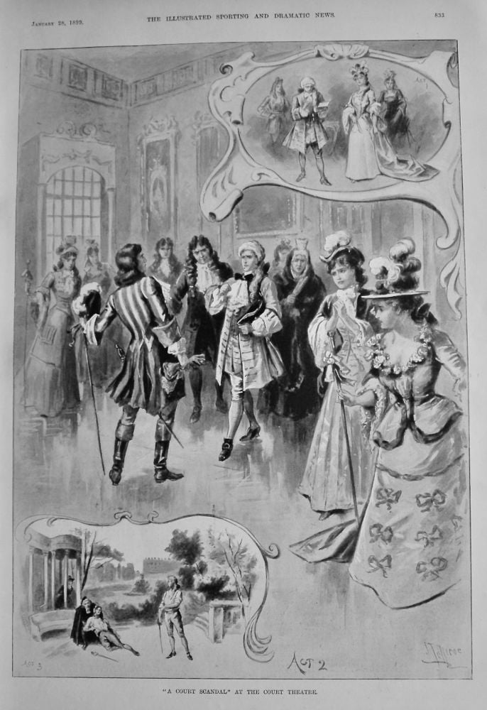 "A Court Scandal" at the Court Theatre.  1899.