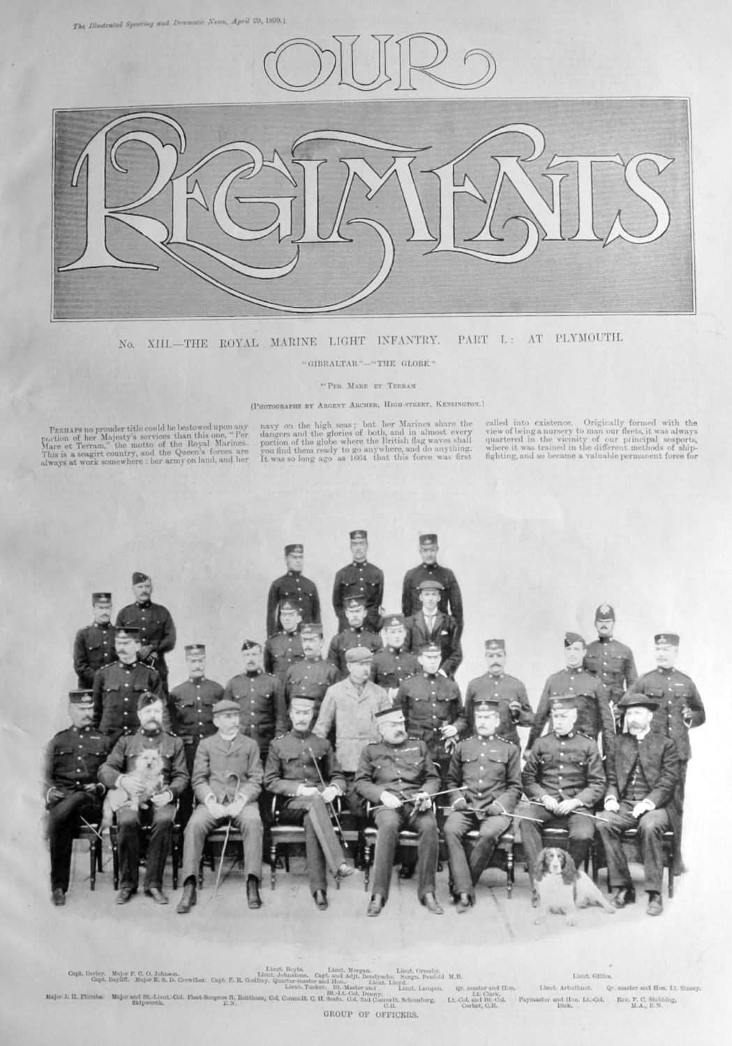 Our Regiments. No. XIII.- The Royal Marine Light infantry. Part 1.: at Plym