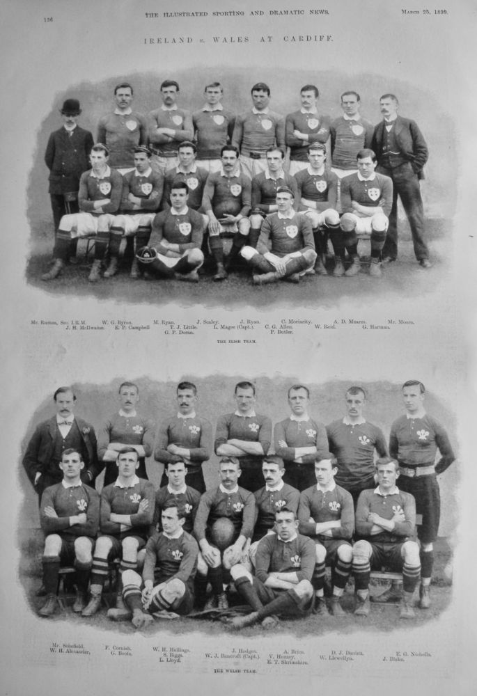 Ireland v. Wales at Cardiff.  (Rugby)  1899.