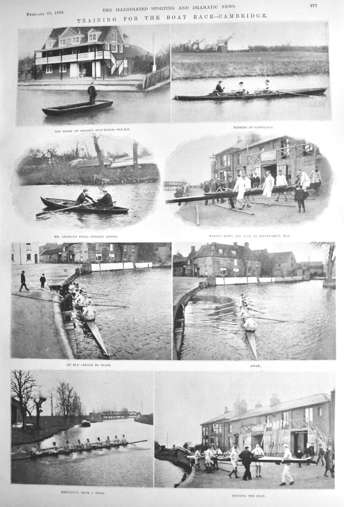 Training for the Boat Race- Cambridge.  1899.