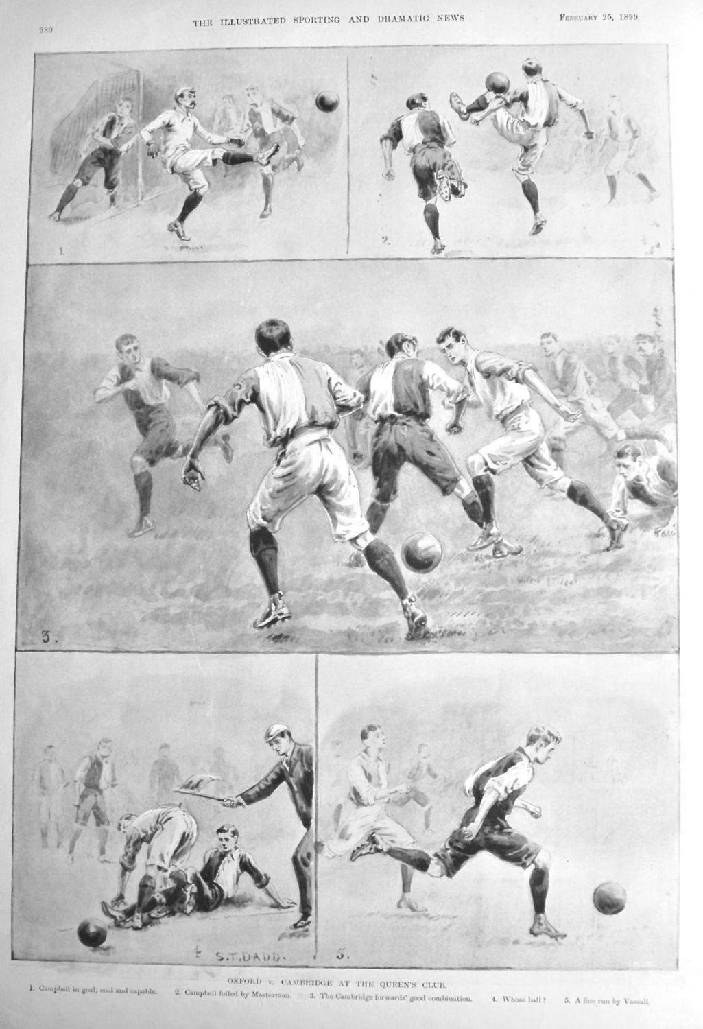 Oxford v. Cambridge at the Queen's Club. (Football).  1899.
