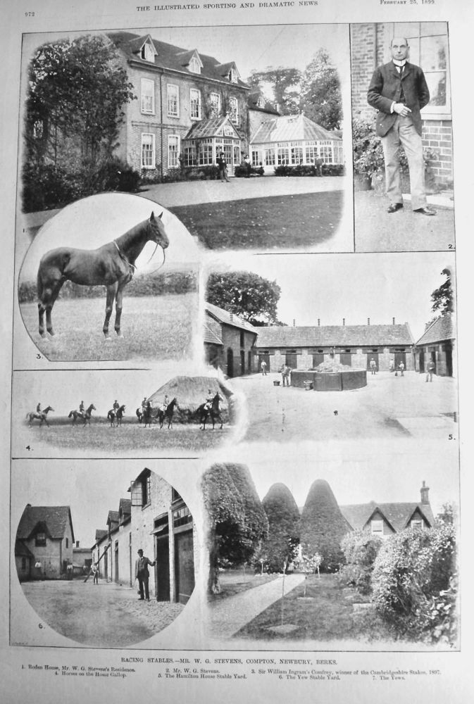 Racing Stables.- Mr. W. G. Stevens, Compton, Newbury, Berks.  1899.