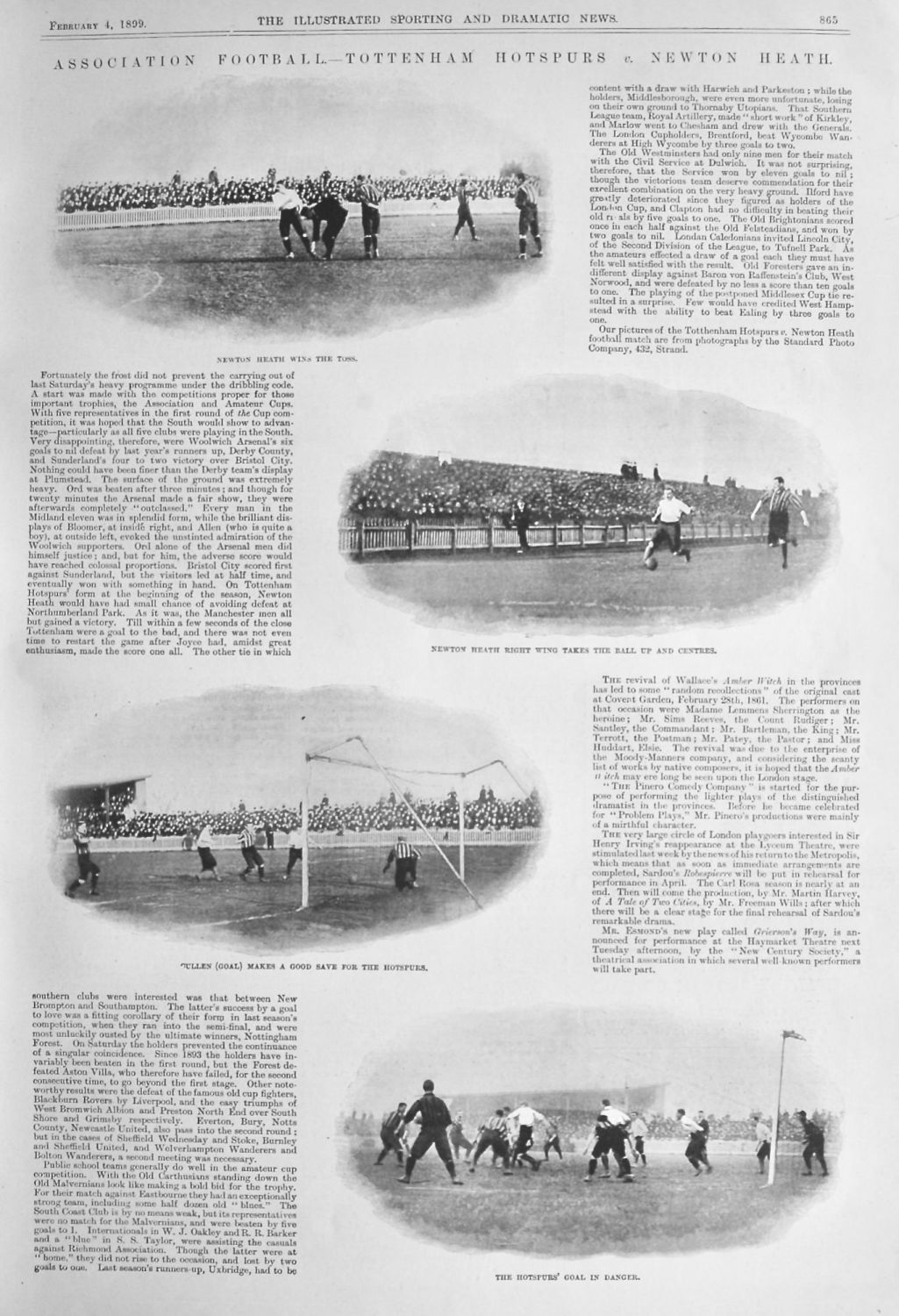 Associastion Football.- Tottenham Hotspur v. Newton Heath.  1899.