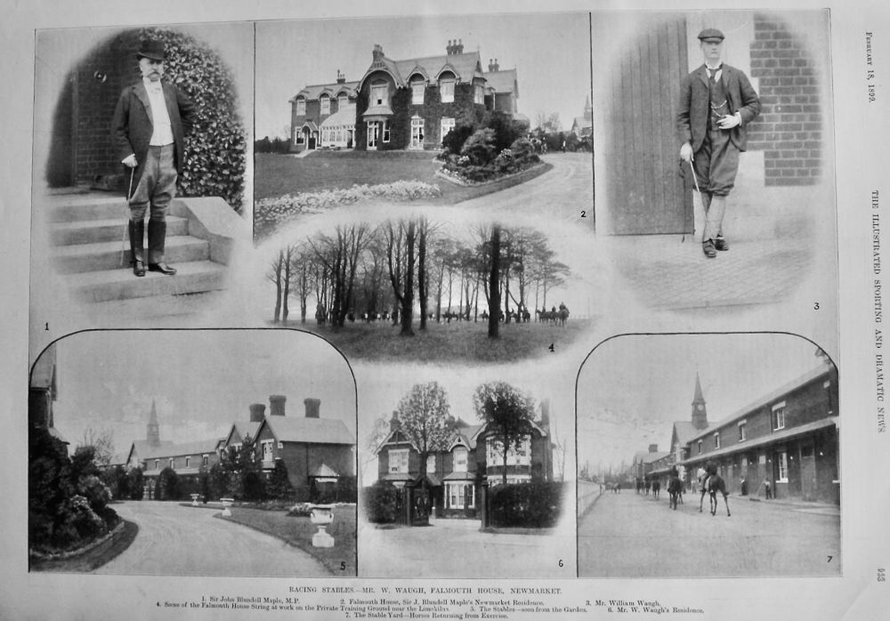 Racing Stables.- Mr. W. Waugh, Falmouth House, Newmarket.  1899.