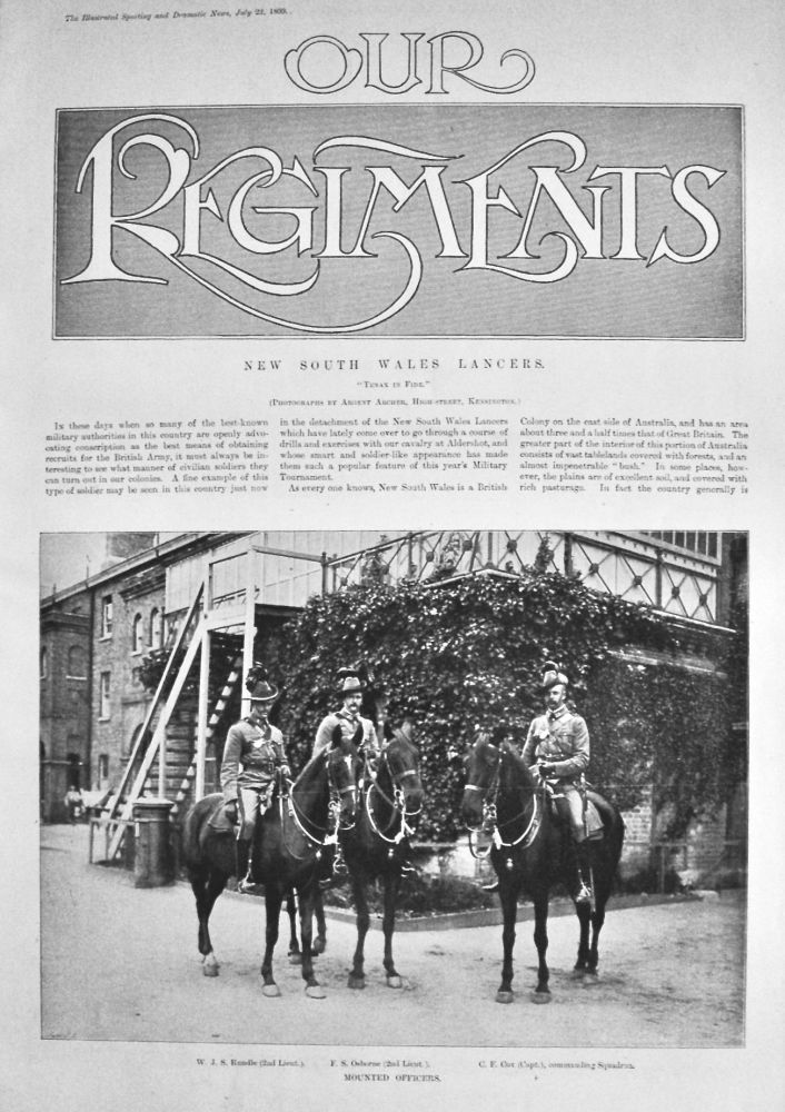 Our Regiments. :  New South Wales Lancers.  1899.