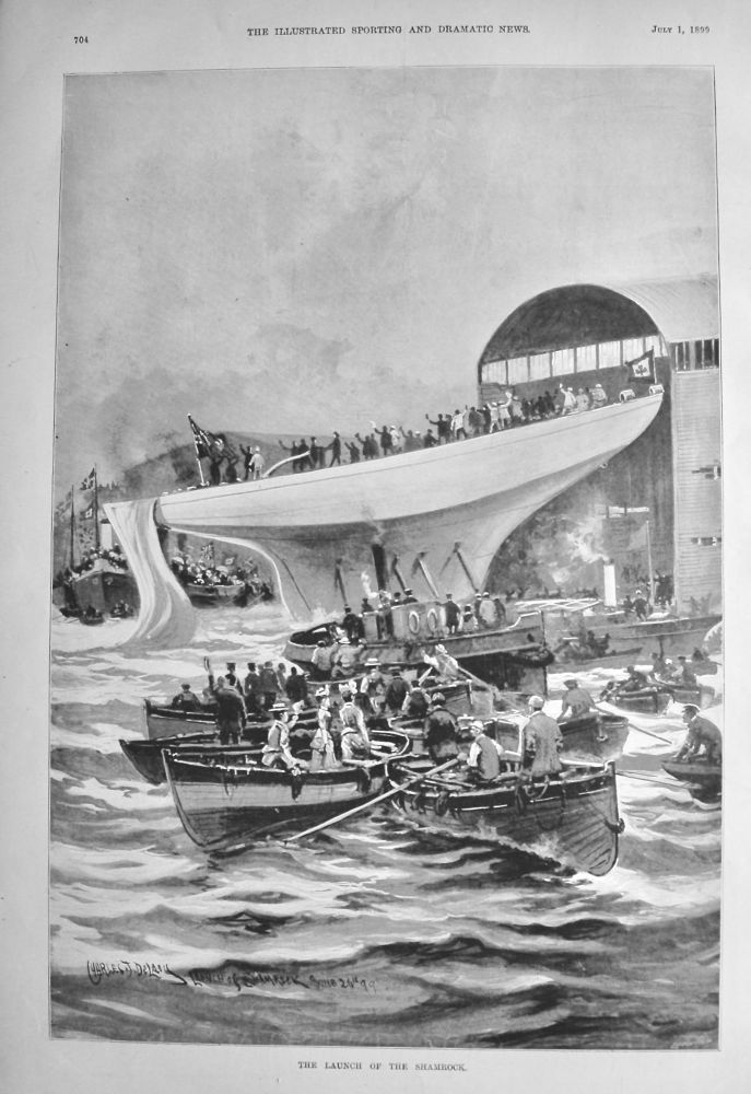 The Launch of the Shamrock.  1899.