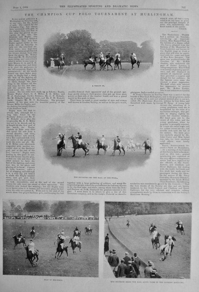 The Champion Cup Polo Tournament at Hurlingham.  1899.