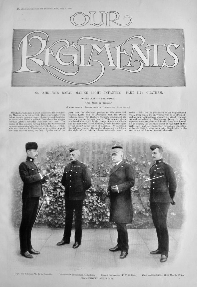 Our Regiments. : No. XIII.- The Royal Marine Light Infantry,  Part III :  Chatham.  1899.