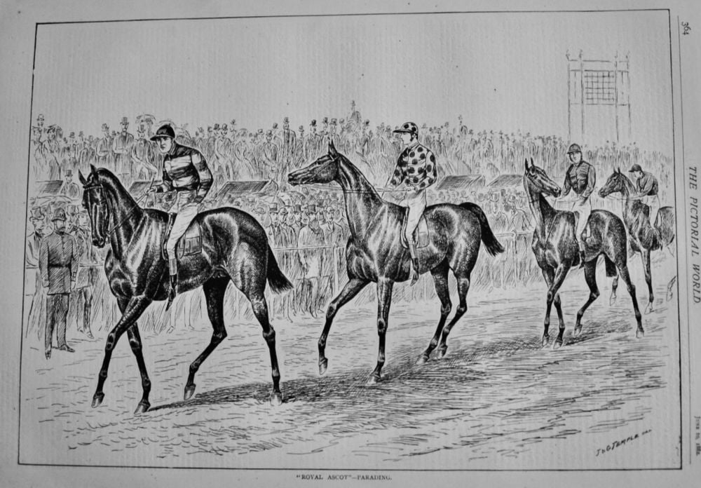 "Royal Ascot"- Parading.  1882.