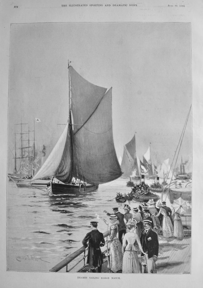Thames Sailing Barge Match.  1899.