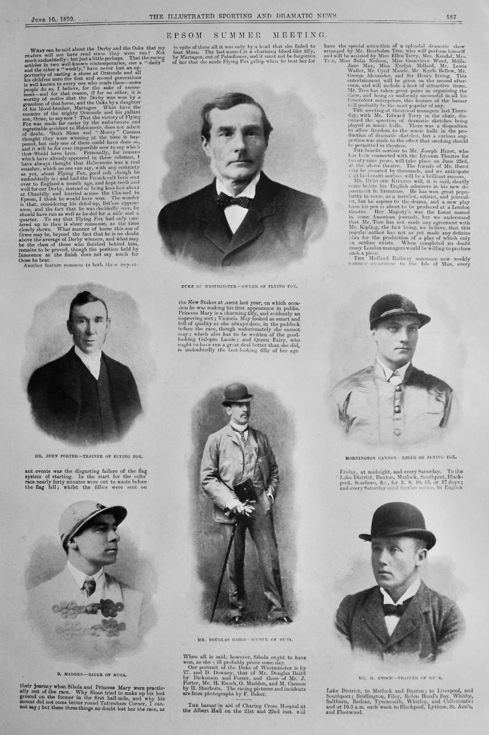 Epsom Summer Meeting.  (horseracing). 1899.