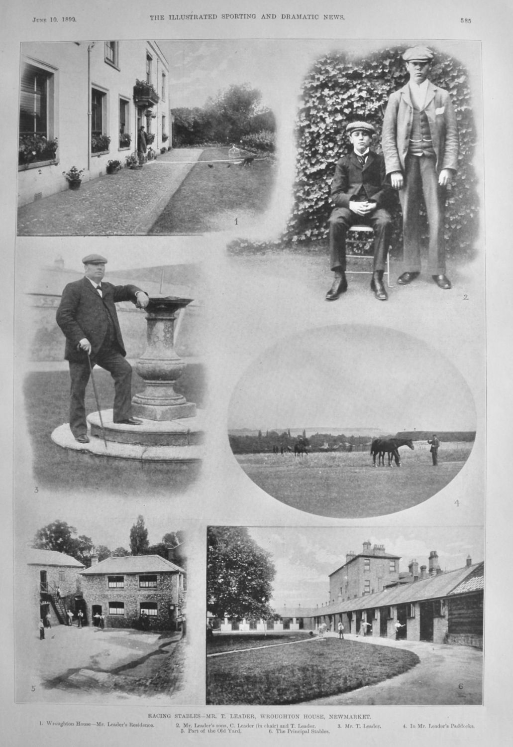 Racing Stables- Mr. T. Leader, Wroughton House, Newmarket.  1899.