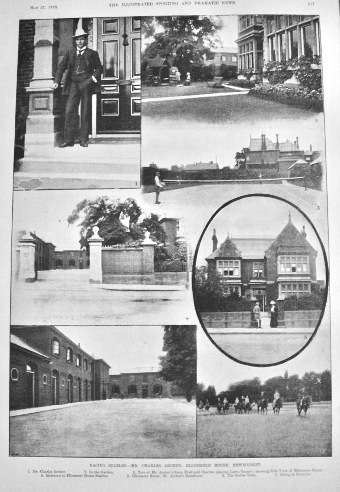 Racing Stables.- Mr. Charles Archer, Ellesmere House, Newmarket.  1899.