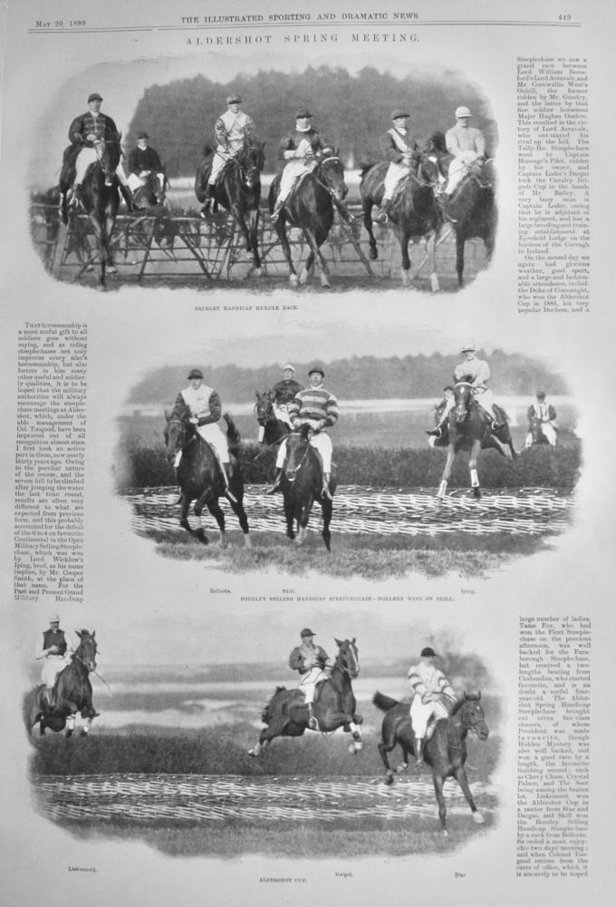 Aldershot Spring Meeting. (Horseracing).  1899.