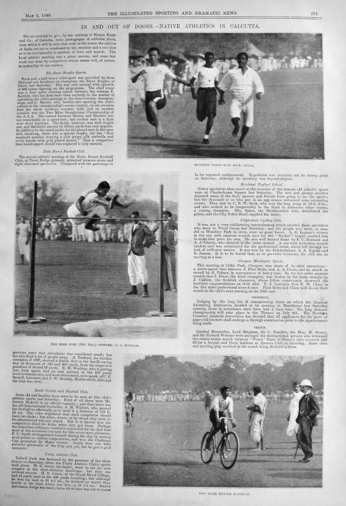 In and Out of Doors -  Native Athletics in Calcutta.  1899.