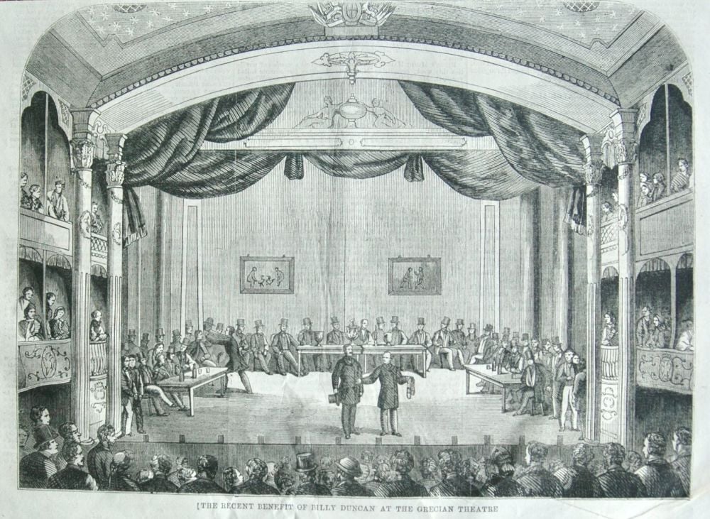 The Recent Benefit of Billy Duncan at the Grecian Theatre.  1865.