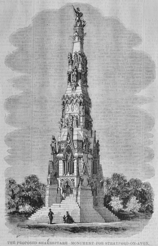 The Proposed Shakespeare Monument for Stratford-on-Avon.  1865.