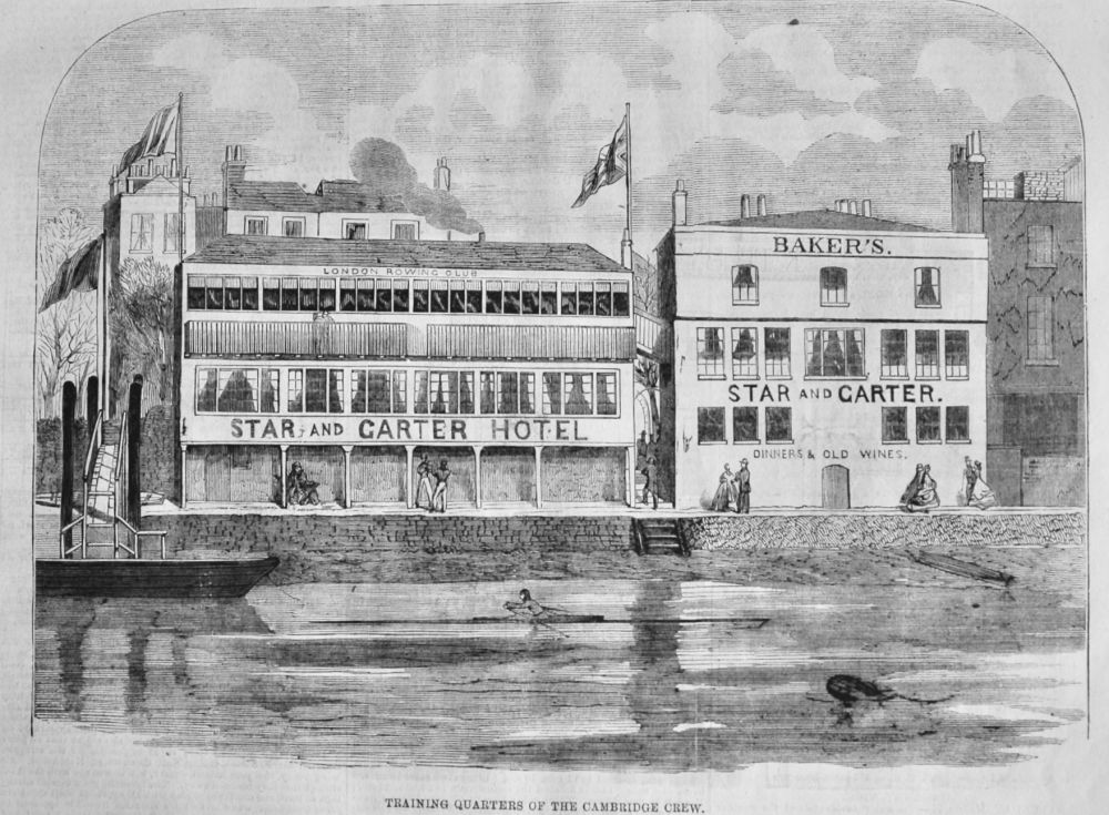 Training Quarters of the Cambridge Crew. (Star and Garter  Hotel) 1866.