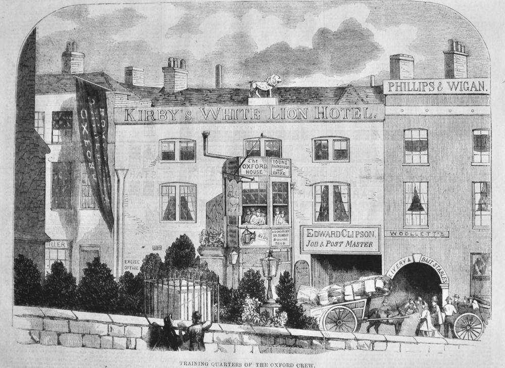 Training Quarters of the Oxford Crew. : Kirby's White Lion Hotel. 1866.