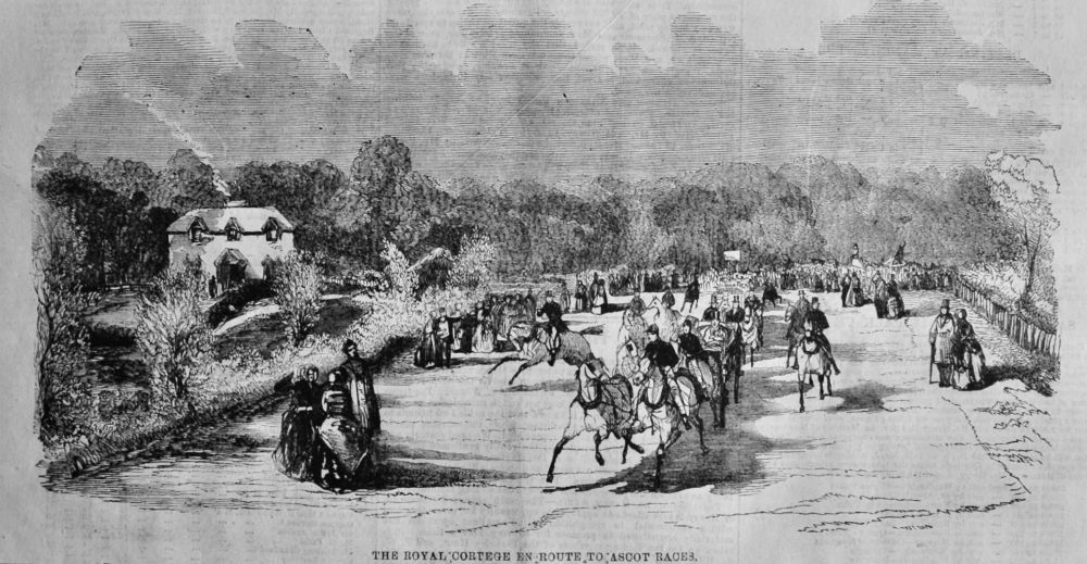 The Royal Cortege en Route to Ascot Races.  1866.