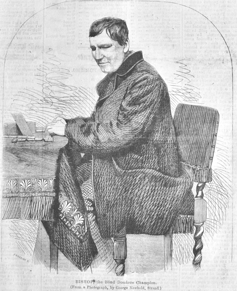 Bishop, the Blind Dominoe Champion.  1866.