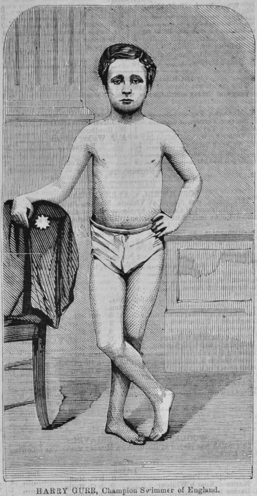Harry Gurr, Champion Swimmer of England.  1866.