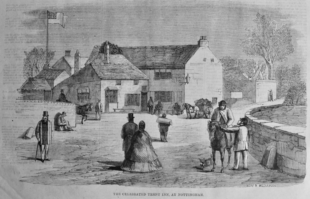 The Celebrated Trent Inn, at Nottingham.  1866.