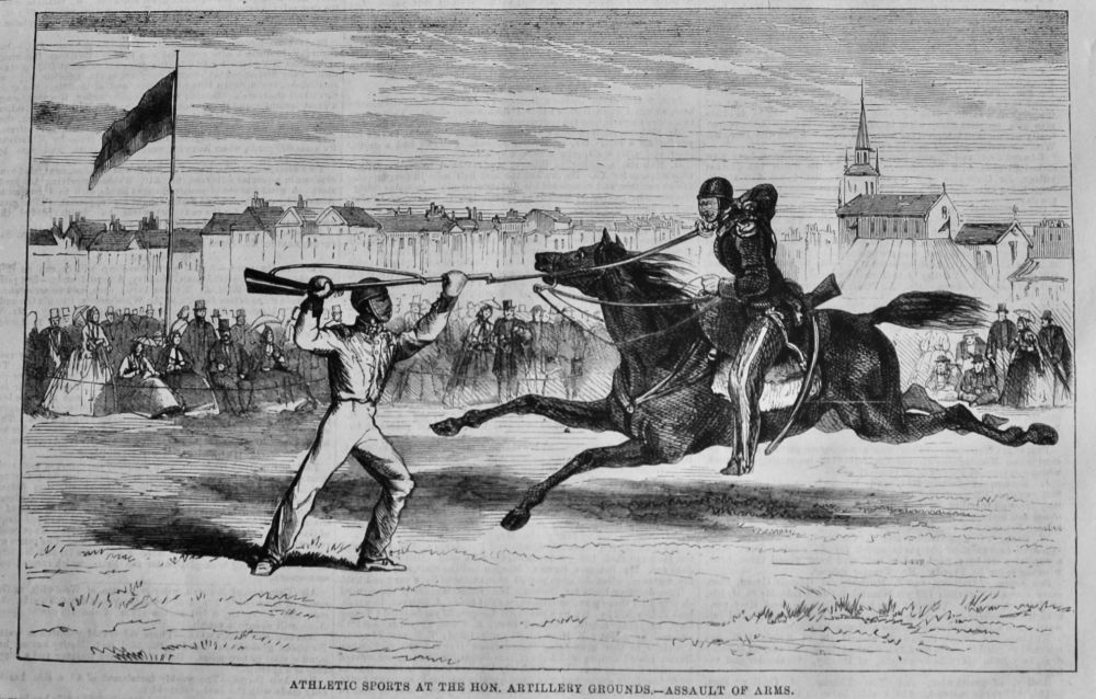 Athletic Sports at the Hon. Artillery Grounds.- Assault of Arms.  1866