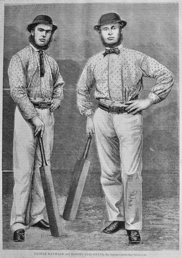Thomas Hayward and Robert Carpenter, the famous Cambridge Cricketers.  1866.