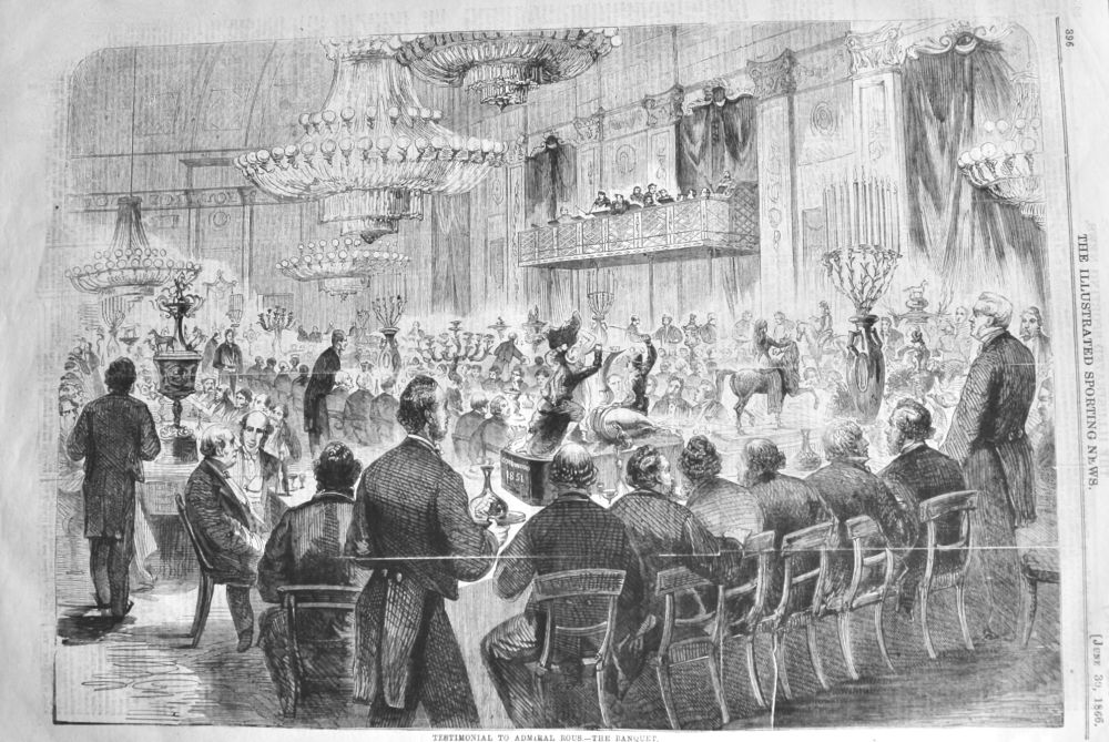 Testimonial to Admiral Rous.- The Banquet.  1866.
