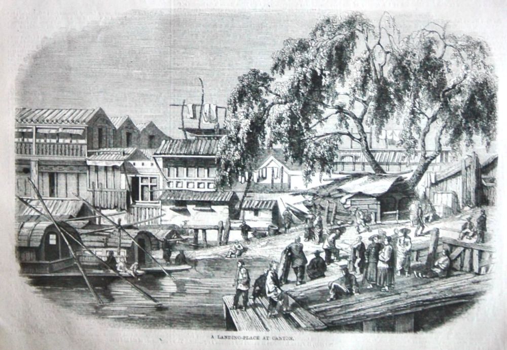 A Landing Place at  Canton.  1858. (China)