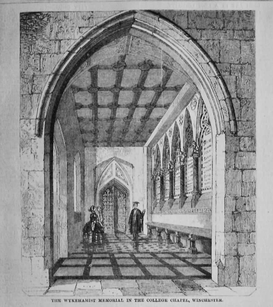The Wykehamist Memorial in the College Chapel, Winchester.  1858.