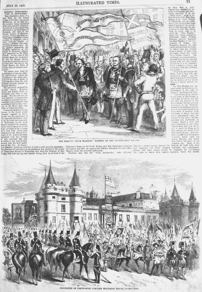 Masonic Demonstration in Edinburgh.  1858.