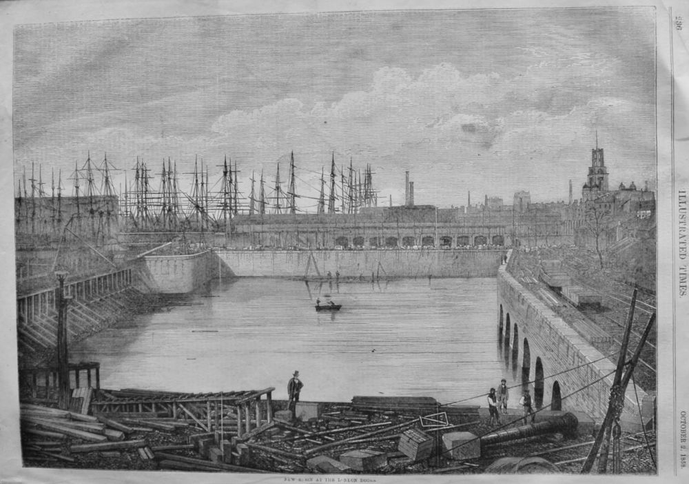 New Basin at the London Docks.  1858.