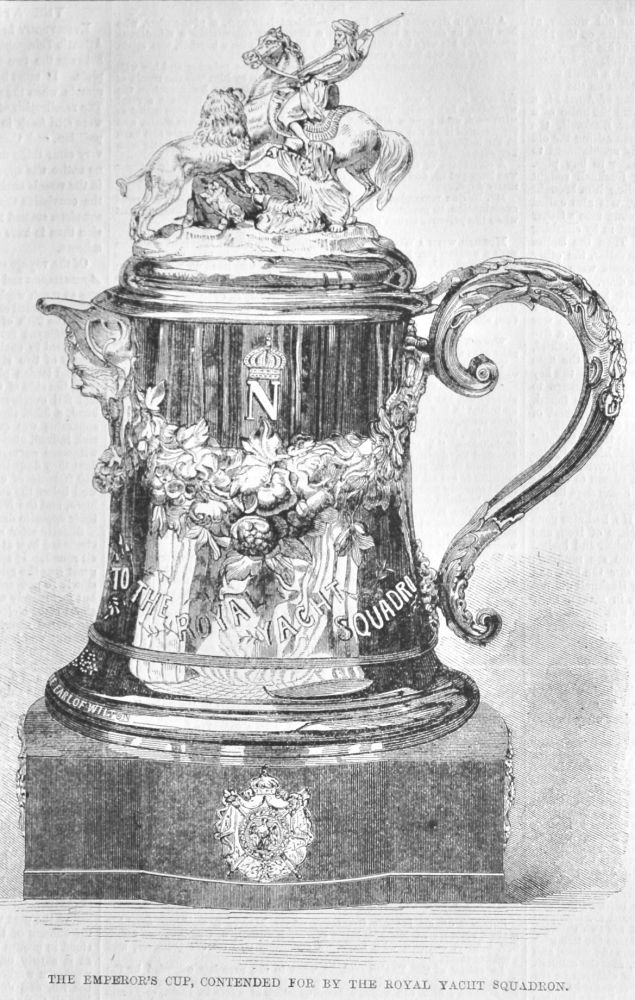 The Emperor's Cup, Contended for by the Royal Yacht Squadron.  1858.