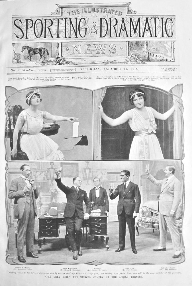 "The Only Girl," The Musical Comedy at the Apollo Theatre.  1915.