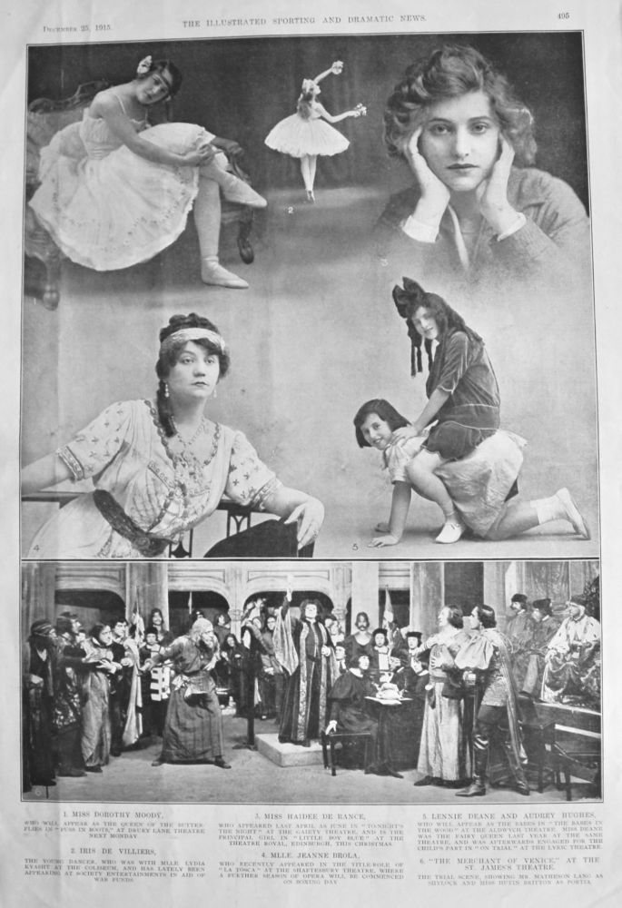 Actors and Actresses from the Stage December 1915.