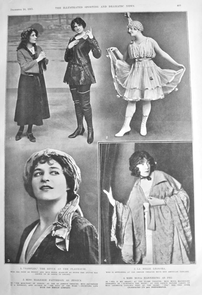 Actresses from the Stage December 1915.
