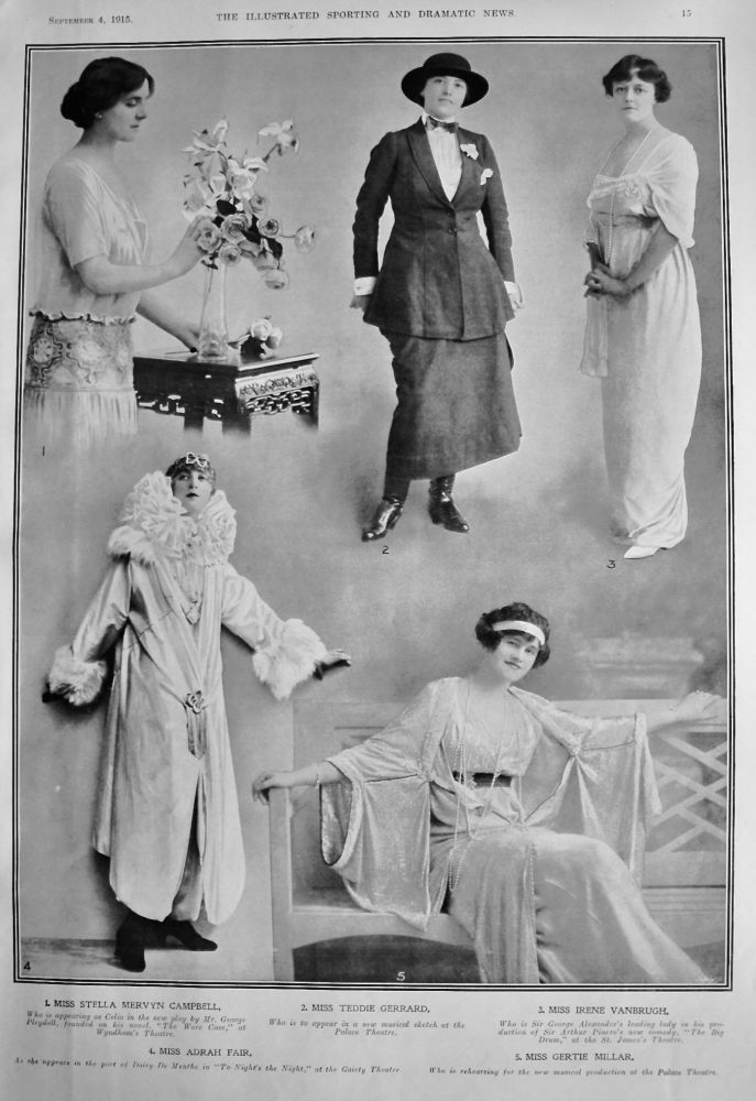 Actresses from the Stage September 1915.