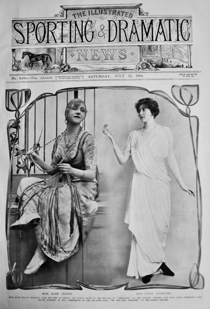 Miss Elsie Craven  &  Miss Lydia Bilbrooke.  1915.