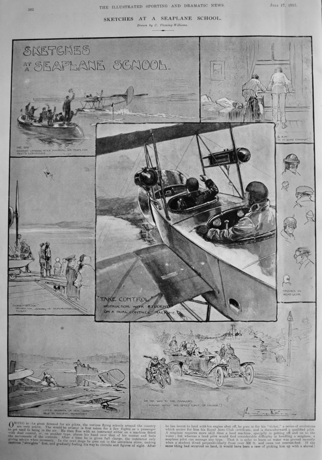 Sketches at a Seaplane School.  1915.