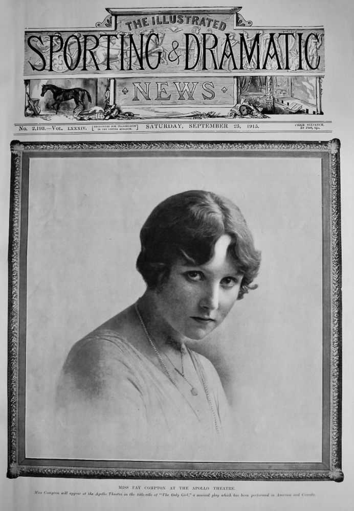 Miss Fay Compton at the Apollo Theatre.  1915.
