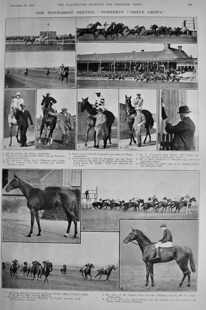 The Newmarket Meeting.- Pommern's "Triple Crown."  1915.