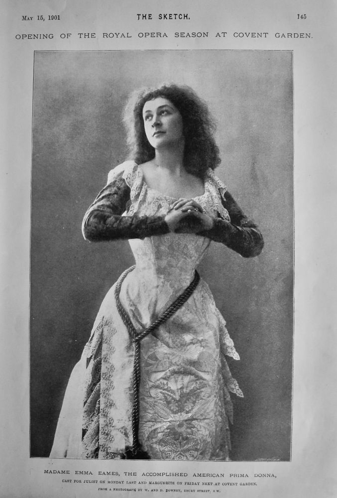 Madame Emma Eames, the accomplished American Prima Donna.  1901.