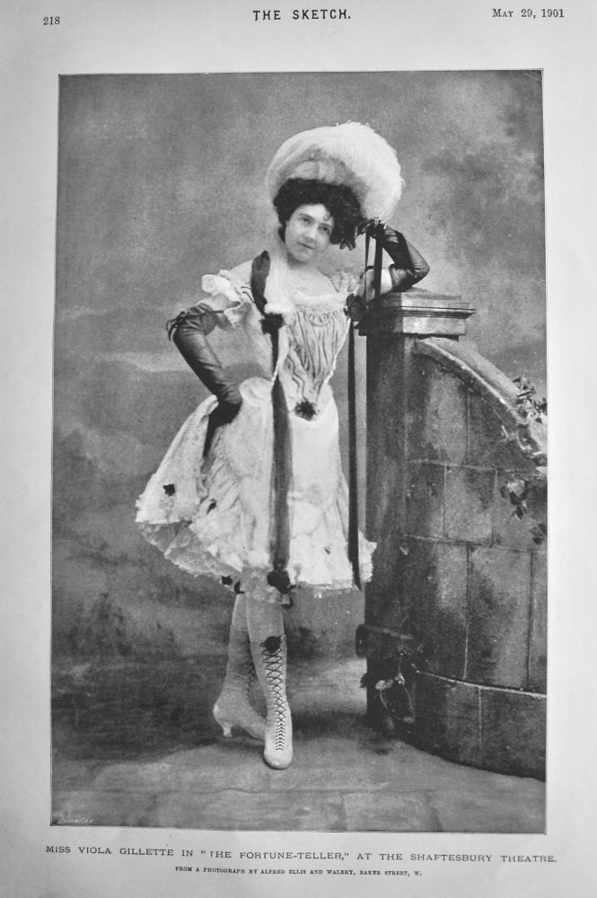 Miss Viola Gillette in "The Fortune-Teller," at the Shaftesbury Theatre.  1901.