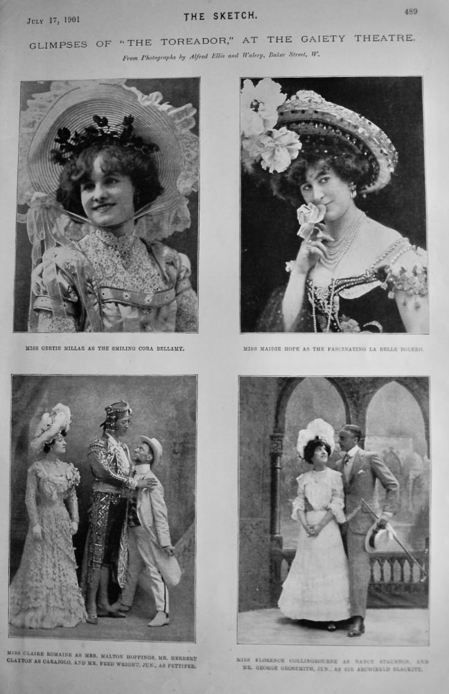 Glimpses of "The Toreador," at the Gaiety Theatre.  1901.
